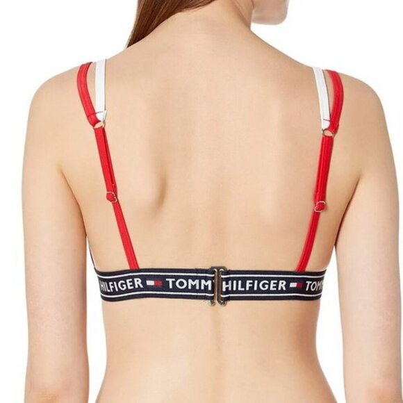 Tommy Hilfiger Double-Strap Triangle Logo Bikini Top - Picture 7 of 7